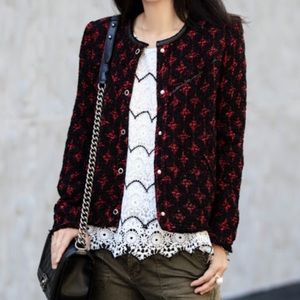 IRO Handi tweed jacket w/ leather trim